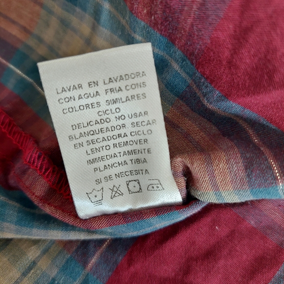 Roper Western Pearl Snap Shirt | Men's 2XL | Red & Blue Plaid Metallic - Picture 6 of 9